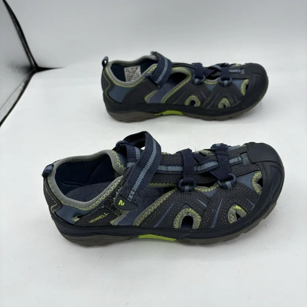 Merrell Sandals Boys Size 4 M Big Kids‎ Hydro Sport Blue Green Leather